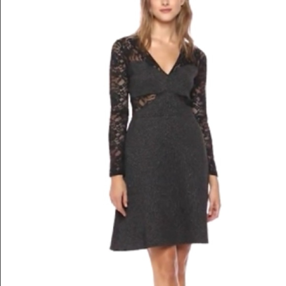BCBGMAXAZRIA Beautiful Black&Gold Iridescent Dress - Picture 5 of 8